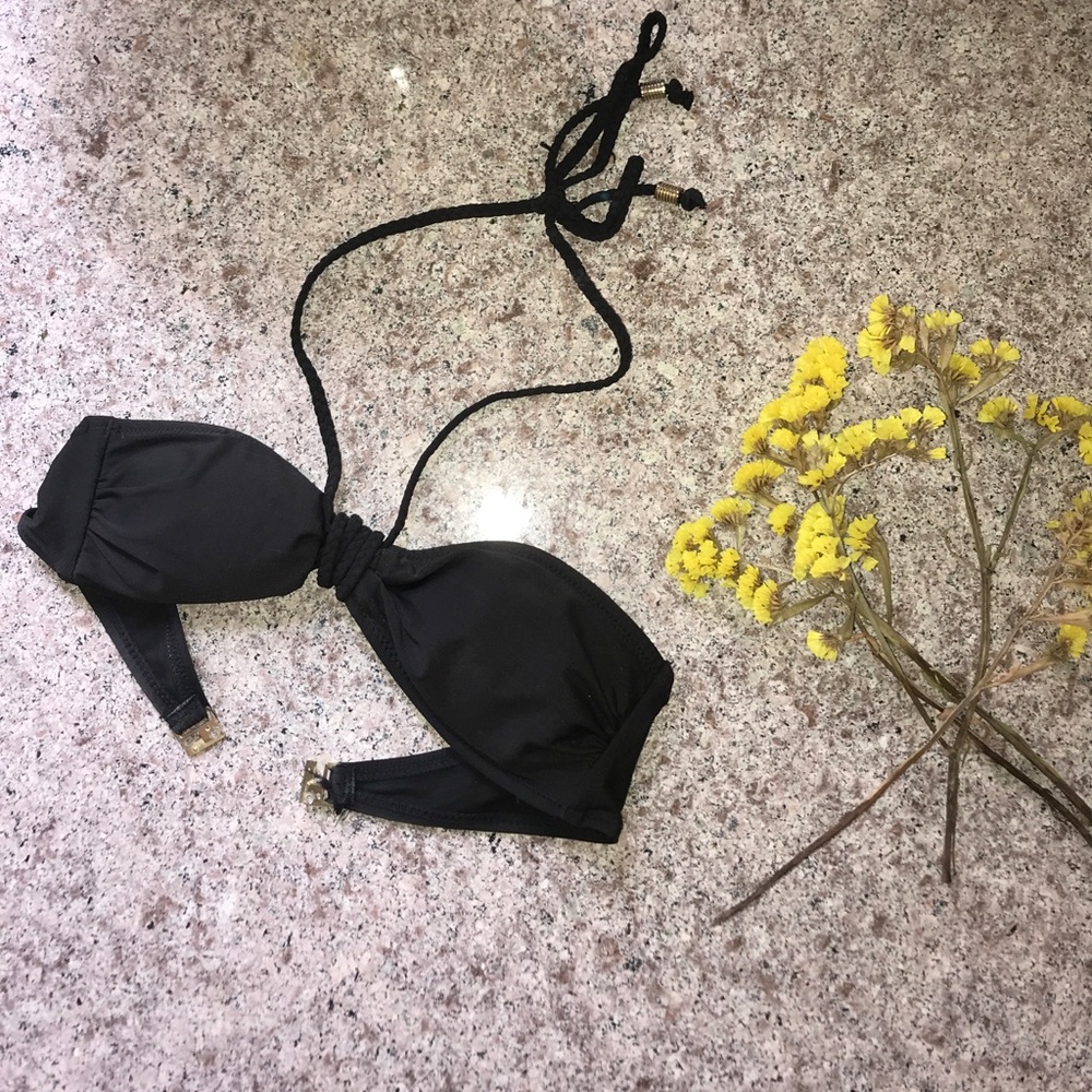 H&M black tie bikini top